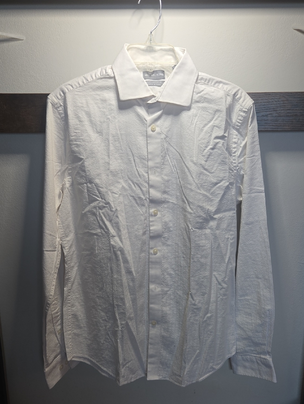 Michael Kors Crisp White Long-Sleeve Dress Shirt
